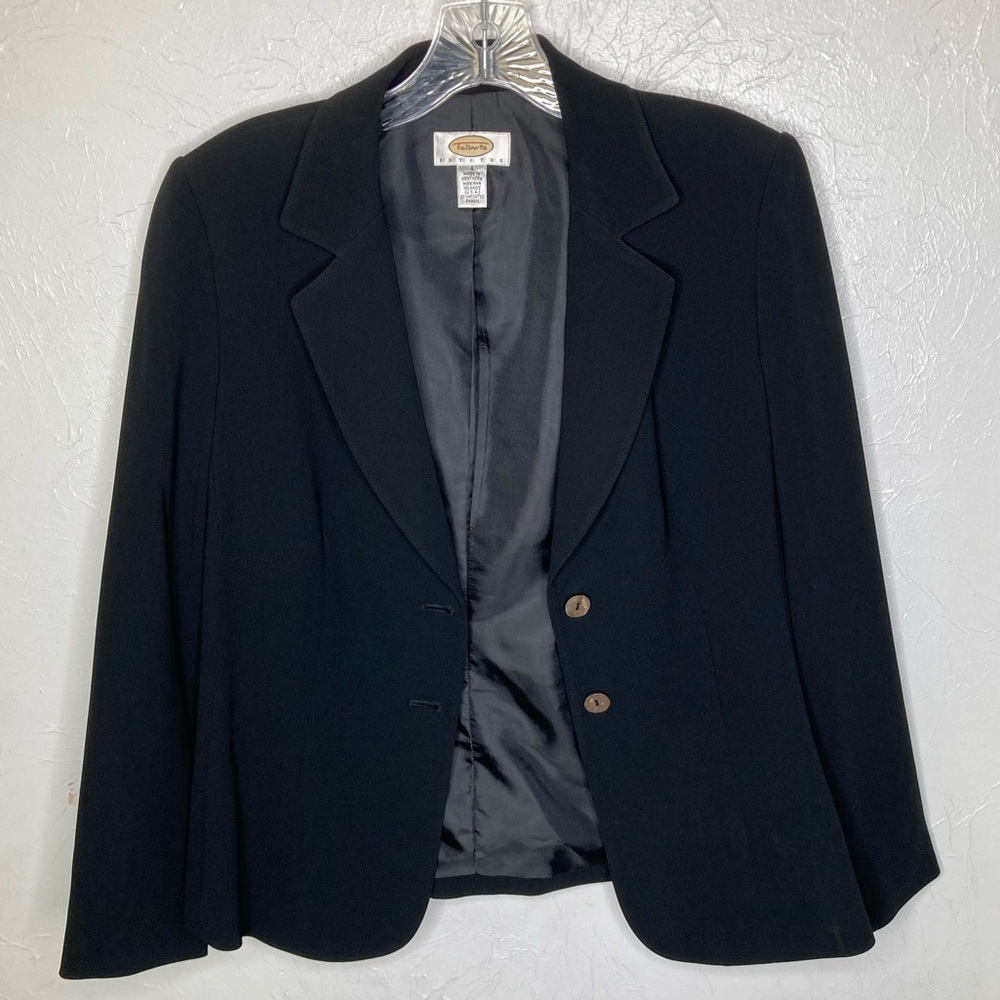 Talbots Business Casual Blazer Jacket Black Pockets size:4